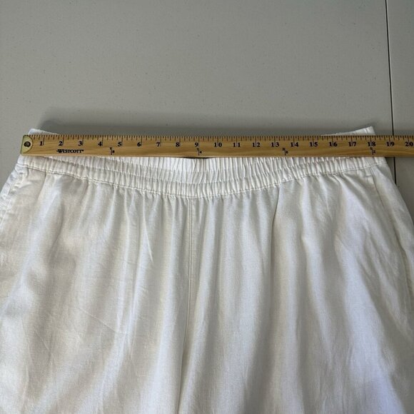 Old Navy Wide Leg Pants XL White Linen Blend Comfort Waistband High Rise - Picture 7 of 8